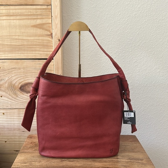 Frye Nora Knotted Hobo burgundy purse NWT - Picture 1 of 11